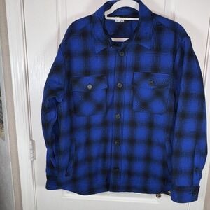 The Kooples Men's XS Plaid Wool Coat NWT $465 Button Down Black Blue Classic Fit